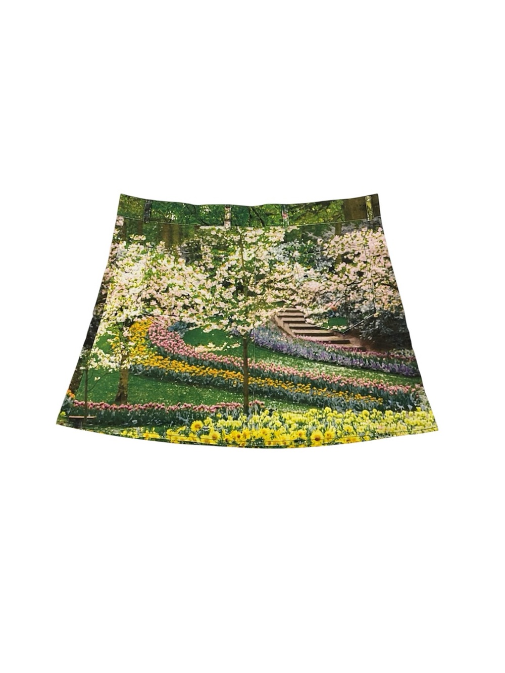 NWT Tyler McGillivary Park Mini Skirt Garden Landscape Graphic Floral Print - Picture 6 of 13